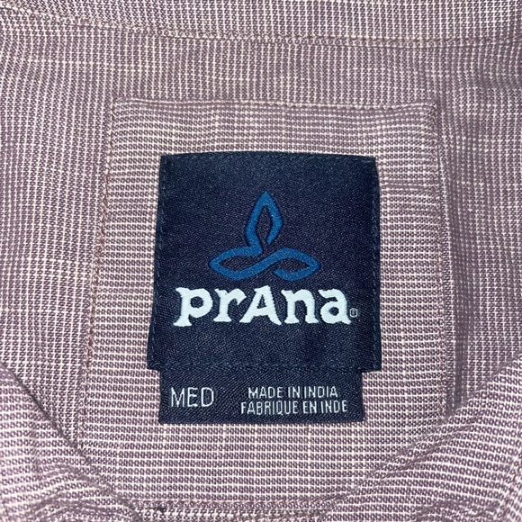 Prana Men's Casual Brown Button Down Short Sleeve Med - Picture 2 of 10